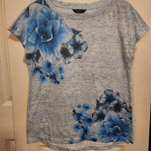 Nicole Miller Blue Floral Shirt